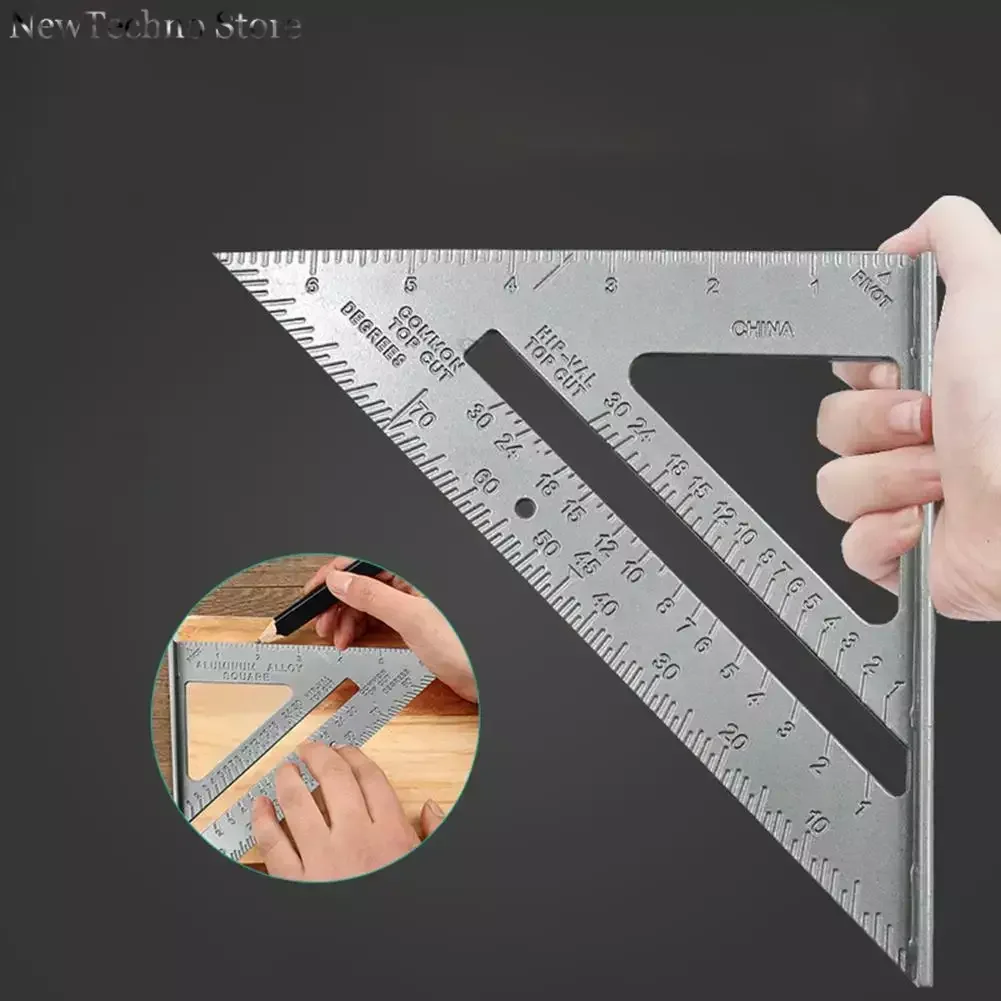 Правило треугольника, правило угла утолщения 90 градусов, Измерение Плотником из алюминиевого сплава, Квадратная Линейка, Инструмент для разметки, Инструмент для измерения Изображение 0 