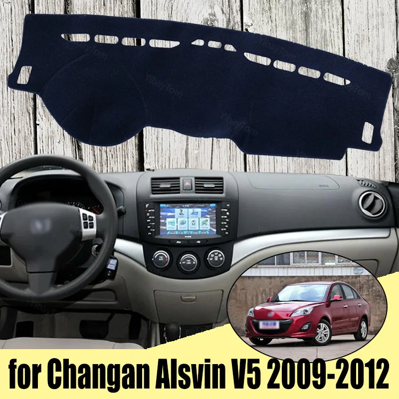Правый руль, Анти-УФ-покрытие приборной панели автомобиля из полиэфирного волокна, коврик для Changan Alsvin V5 2009-2012, чехол