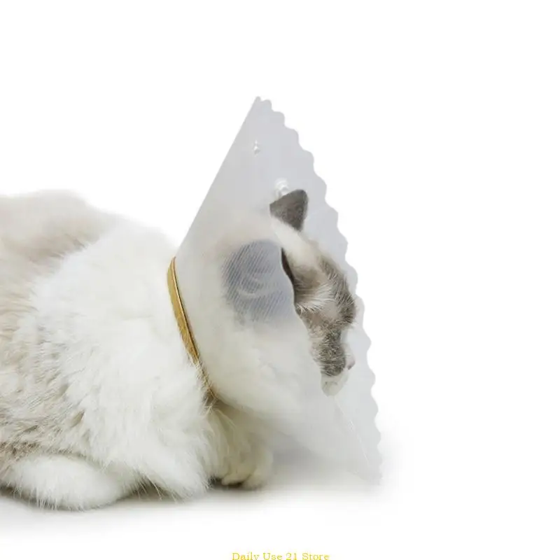 Прозрачный и прочный регулируемый конусообразный ошейник, обеспечивающий восстановление кошек и маленьких собак Изображение 4 