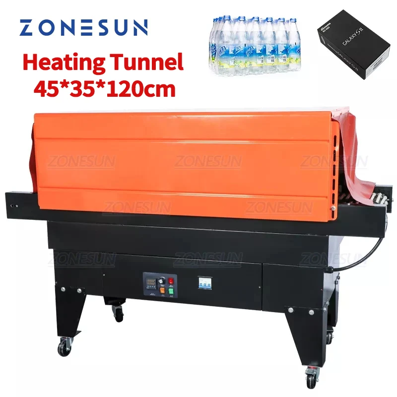 Промышленная термоусадочная упаковочная машина ZONESUN Электрическая упаковочная машина для усадки пленки ПВХ для посуды, напитков, телефона, игрушки