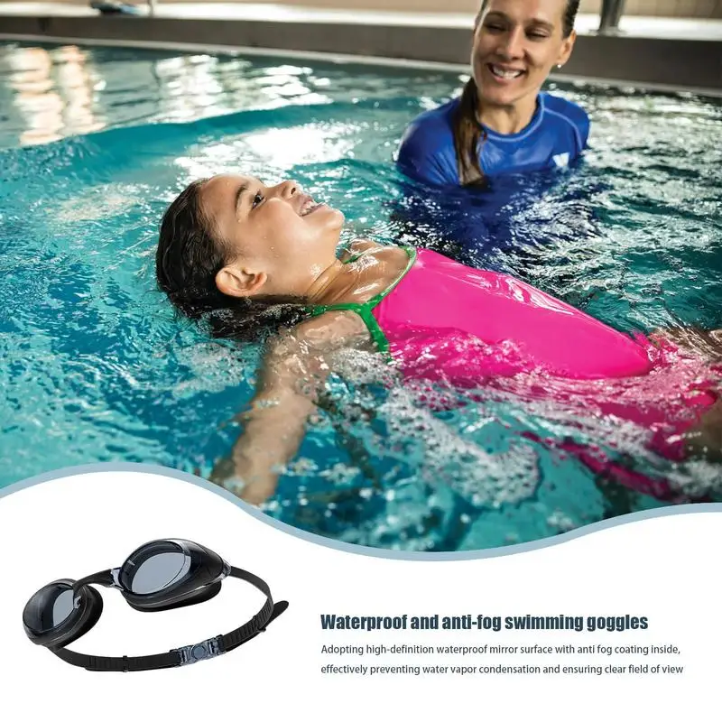 Противотуманные плавательные очки с гальваническим покрытием, Противотуманные плавательные очки для мужчин, женщин, детей, Не протекающие Регулируемые очки для дайвинга Изображение 4 