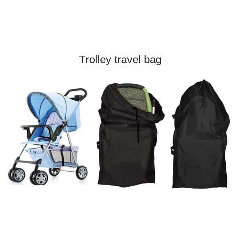 Пылезащитная сумка для хранения детской коляски большой емкости с ремешком для рук, водонепроницаемая ткань Оксфорд, черный пылезащитный чехол, органайзер для путешествий