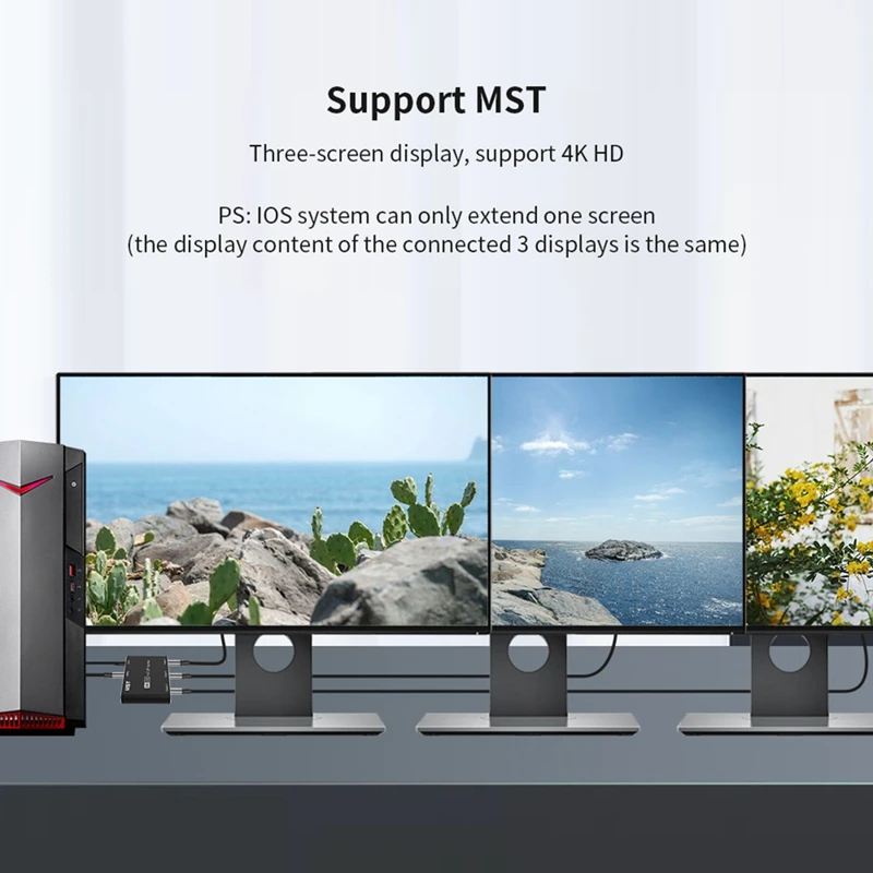 Разветвитель Displayport 8K 1X3 DP Для нескольких мониторов С Расширенным Дисплеем И Зеркальным режимом Изображение 5 
