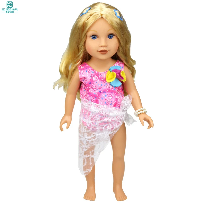 Разнообразие многоцветных модных купальников для американской куклы 45 см и аксессуаров для кукол New born