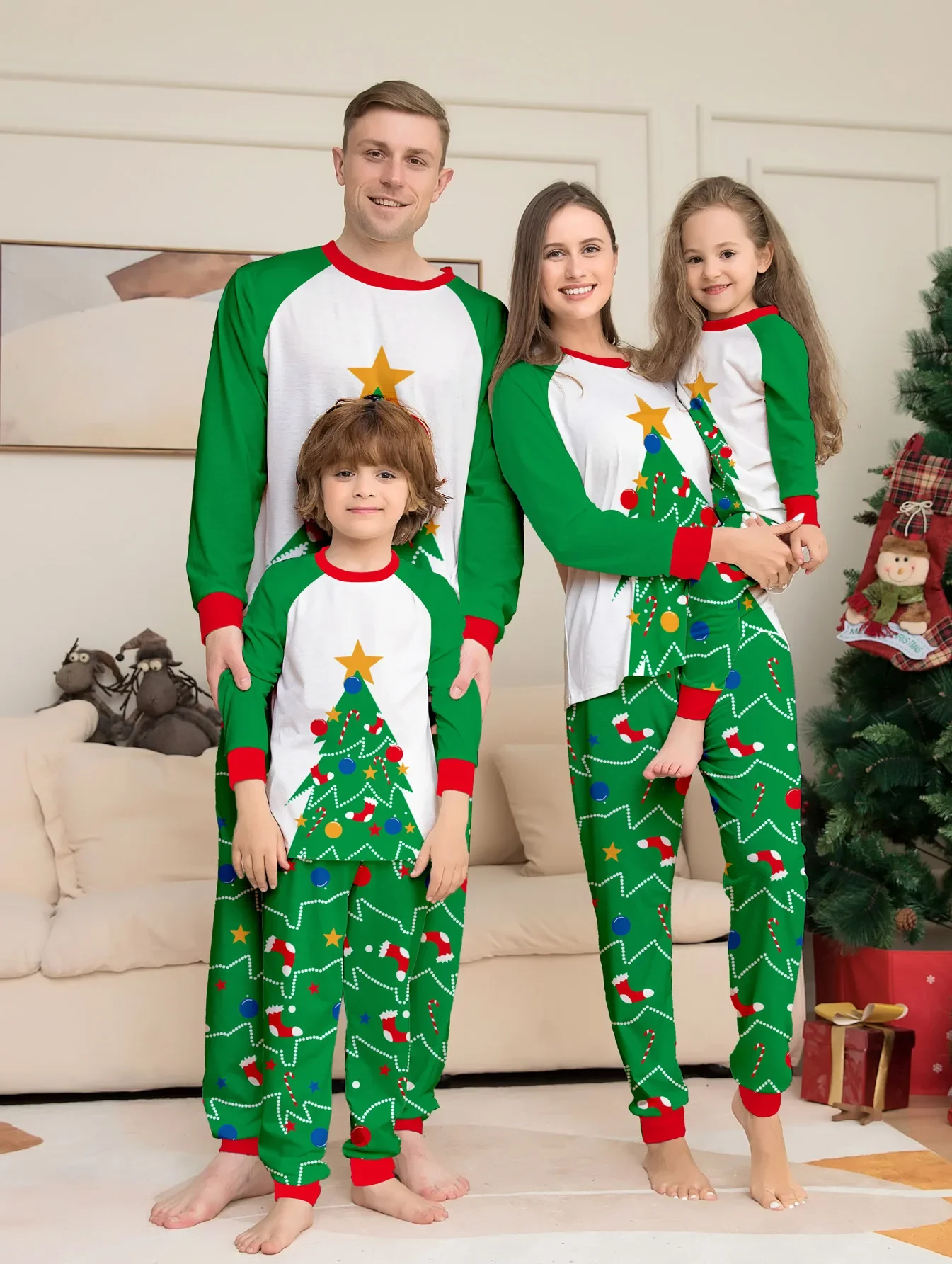 Рождественские пижамы Для семьи, для папы, мамы, детей, комплекты детских пижам, одинаковые комплекты для семьи, для мамы и меня, рождественская пижамная одежда, топы + брюки
