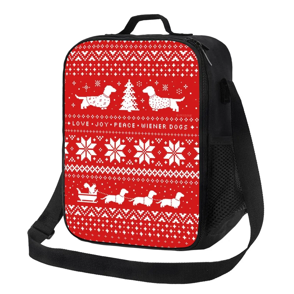 Рождественский свитер с рисунком таксы, термосумка для ланча, Переносной контейнер для любителей собак для пикника на открытом воздухе, коробка для бенто
