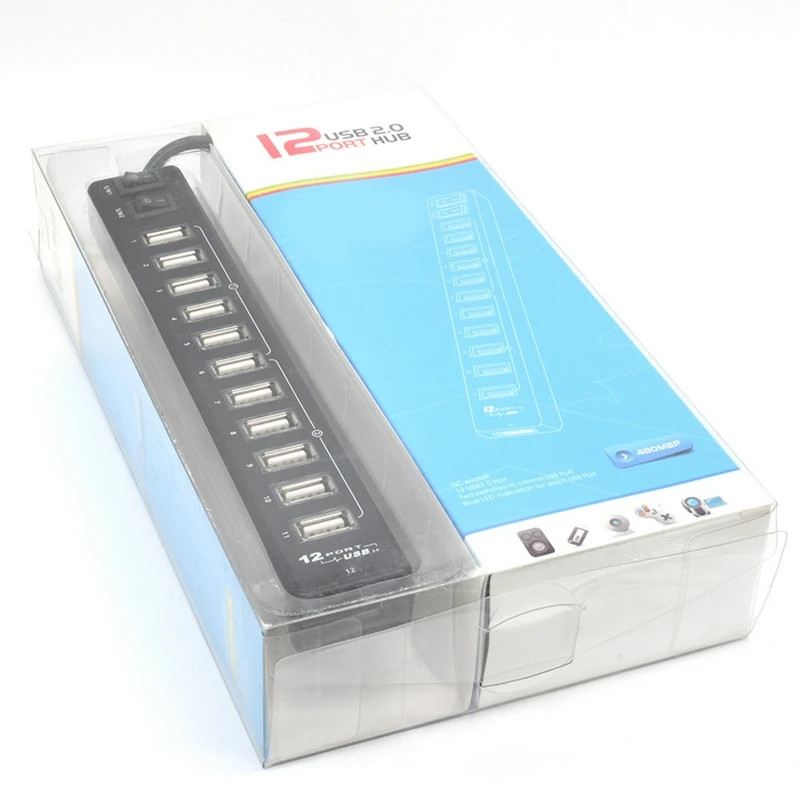 Розничный высококачественный USB-концентратор 12 портов USB 3.0 Hub Multi USB Splitter Switch Высокоскоростная передача данных для портативного компьютера Изображение 2 