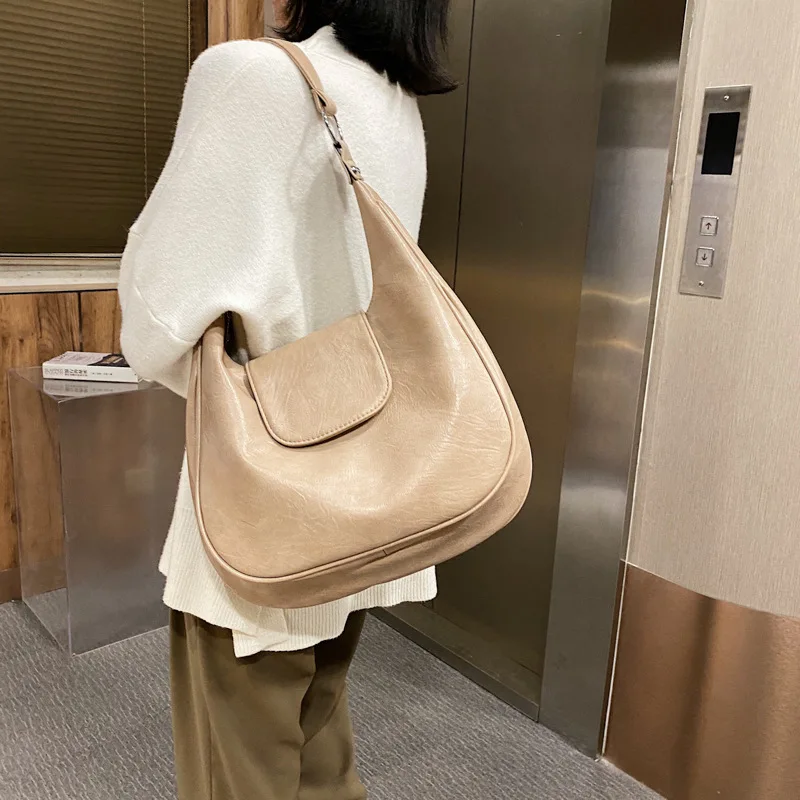 Роскошные сумки из мягкой искусственной кожи, винтажная большая сумка-тоут, дизайнерские женские сумки через плечо, повседневные простые Большие кошельки для покупателей 2022 г. Изображение 0 