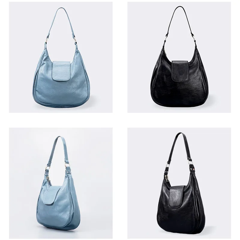 Роскошные сумки из мягкой искусственной кожи, винтажная большая сумка-тоут, дизайнерские женские сумки через плечо, повседневные простые Большие кошельки для покупателей 2022 г. Изображение 4 