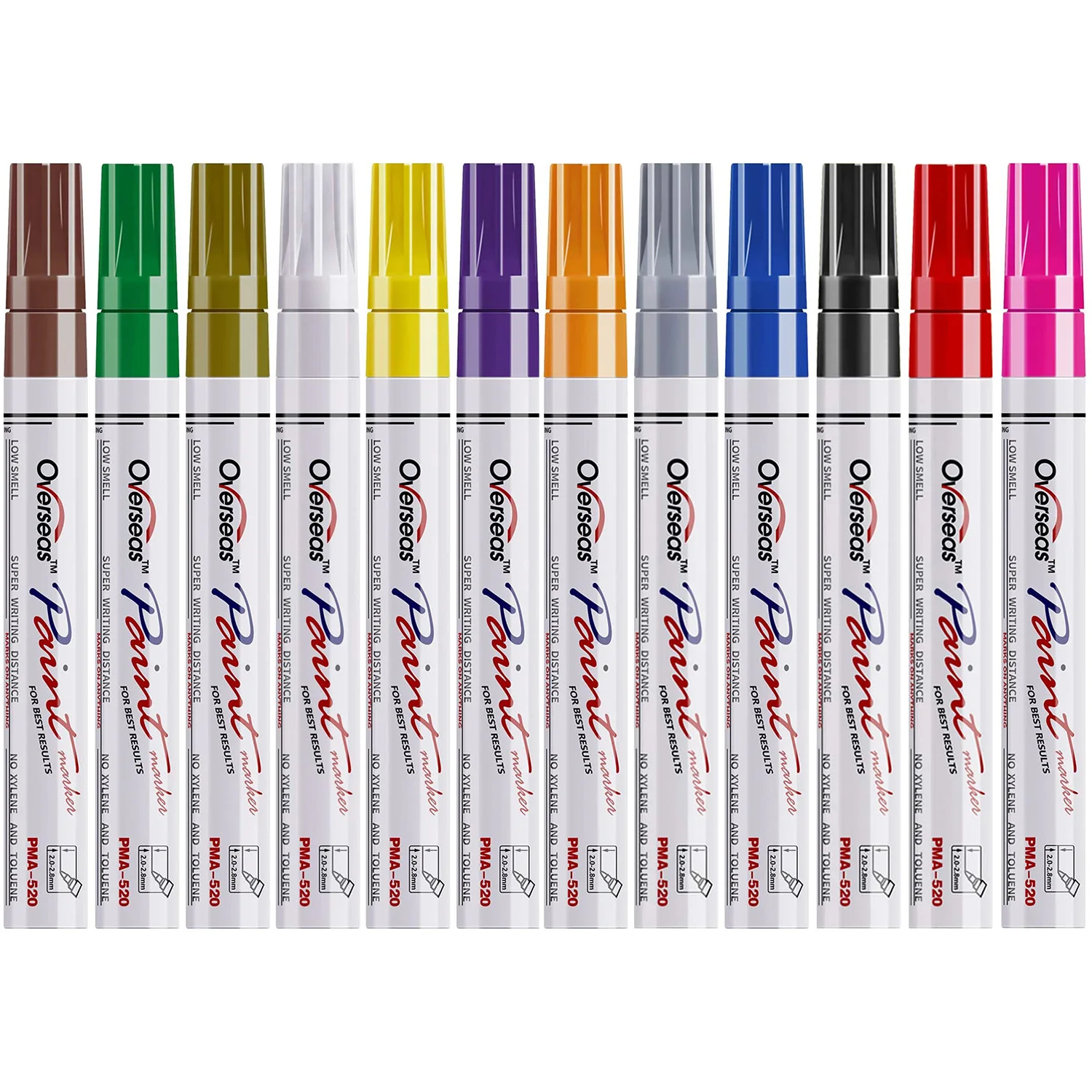 Ручки для перманентной краски, маркеры для краски из пластика, набор фломастеров на масляной основе 12 цветов, быстросохнущие и водонепроницаемые, Ручка для масляной краски