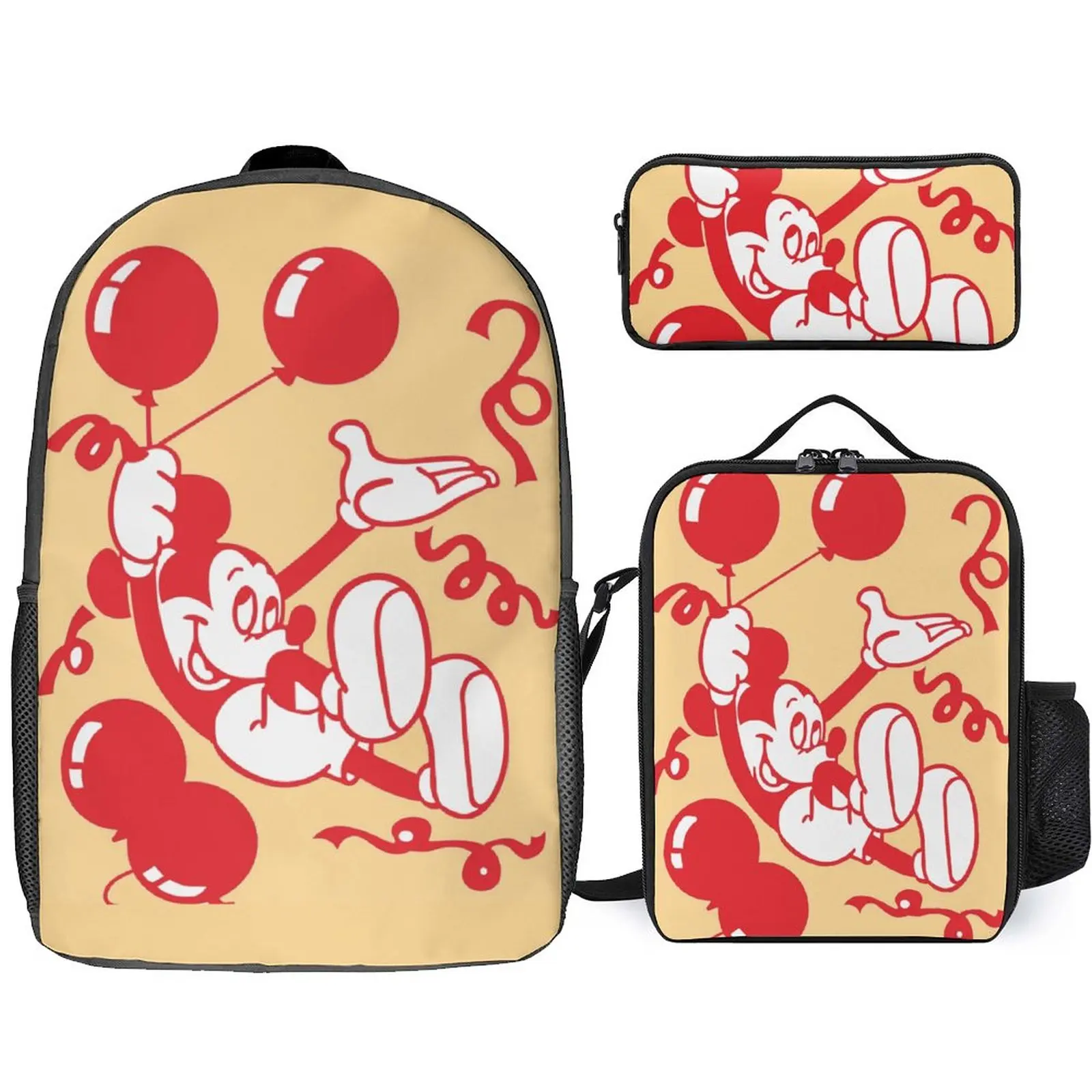 Рюкзак Disney с индивидуальными рисунками для мальчиков и девочек Пенал Набор сумок для еды Школьный рюкзак большой вместимости