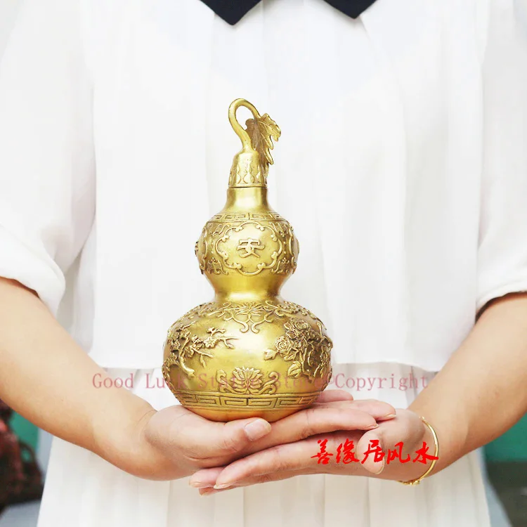 САМЫЙ эффективный Талисман, приносящий богатство и удачу по китайскому ФЭН-ШУЙ, удачливая тыквенная тыква, латунная статуэтка Изображение 1 