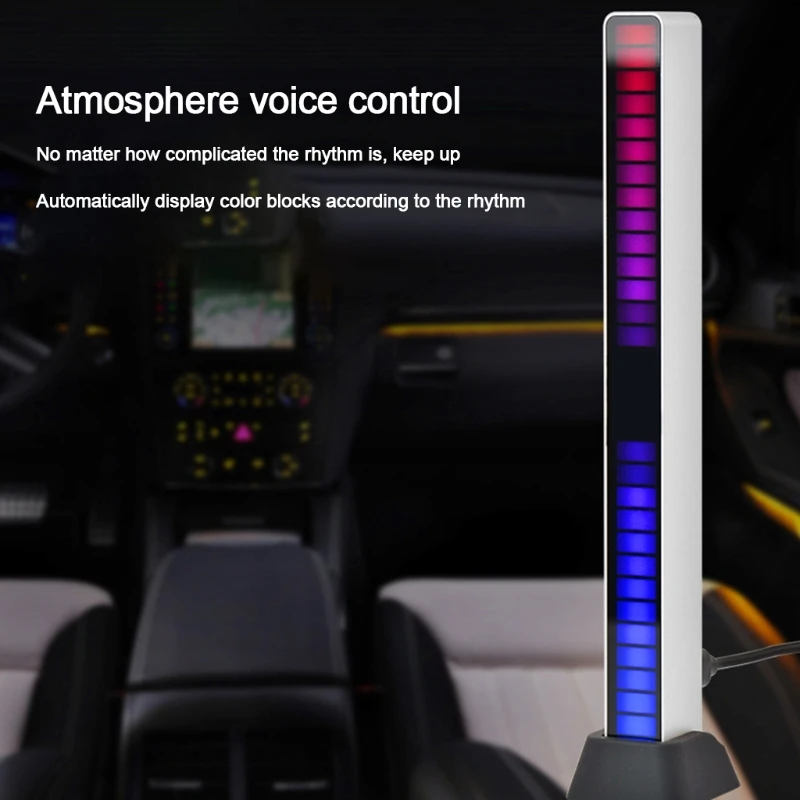 Светодиодная лента Атмосферное Освещение RGB Декоративная Подсветка автомобиля Лампа Звукоснимателя музыкального Ритма Красочный Звуковой Спектр USB Голосовое Управление