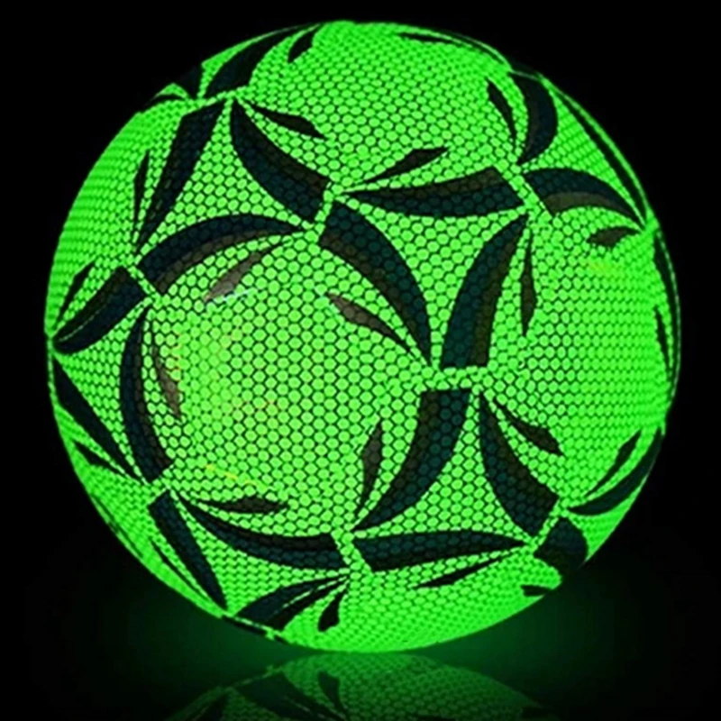 Светящийся футбольный мяч размером 4, ослепительно светящийся в темноте тренировочный и игровой мяч, долговременная яркость Изображение 2 