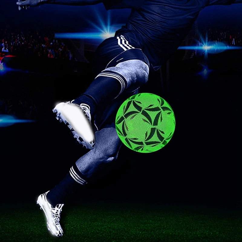Светящийся футбольный мяч размером 4, ослепительно светящийся в темноте тренировочный и игровой мяч, долговременная яркость Изображение 5 