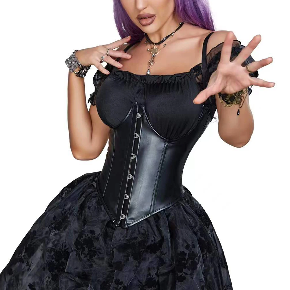 Сексуальный корсет в стиле стимпанк, топ, кожаное бюстье, корсет для талии, моделирующий ремень, жилет, корректирующее белье, женский костюм на Хэллоуин больших размеров