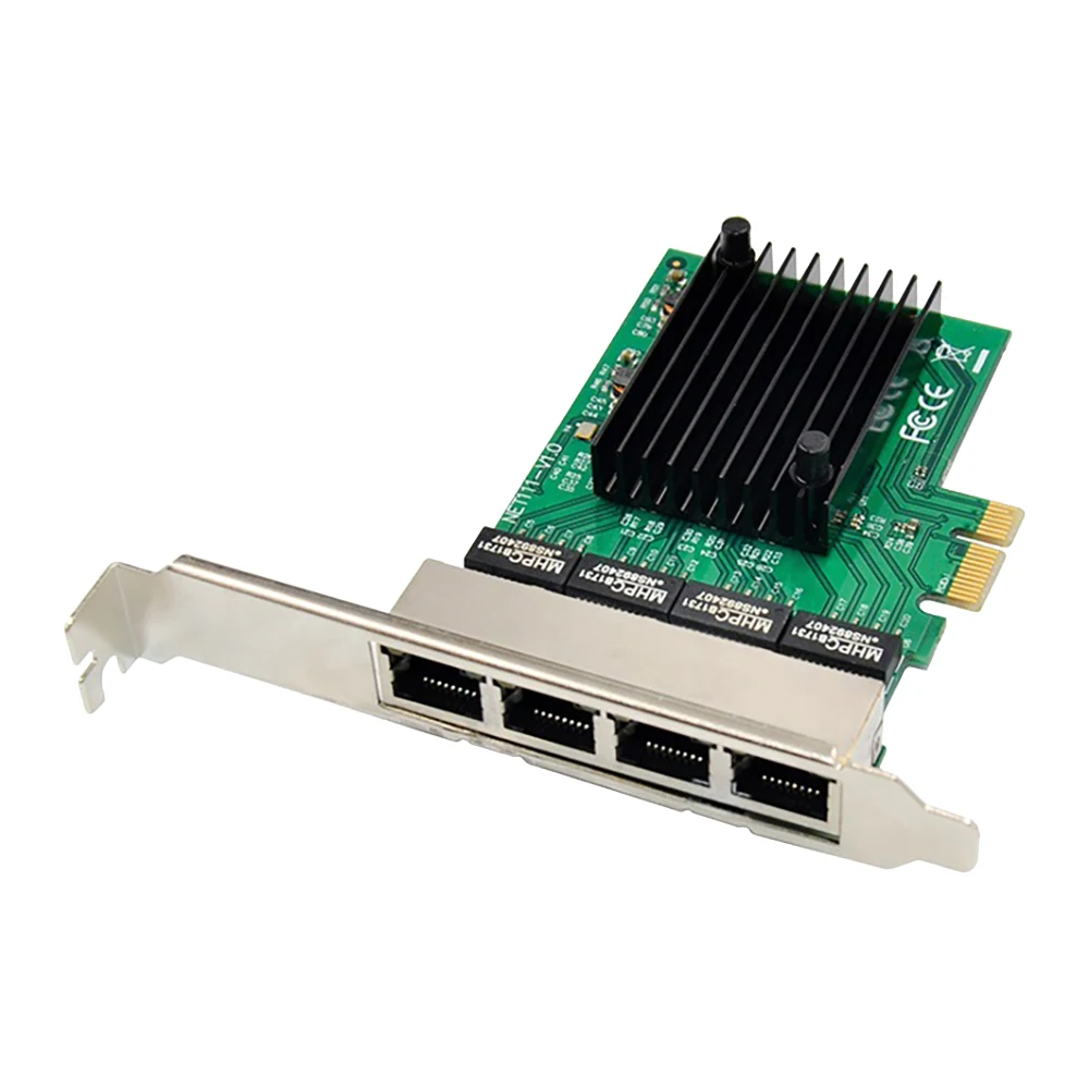 Сетевая карта PCIE PCI-E X1 4-портовый адаптер сетевой карты сервера Gigabit Ethernet для маршрутизатора Love Fast Sea Spider ROS Soft.