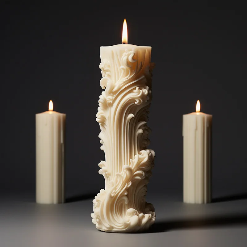 Силиконовая форма для ароматической свечи в цилиндре европейского стиля, подарочный диффузор на простой колонне, изготовление каменной формы по индивидуальному заказу