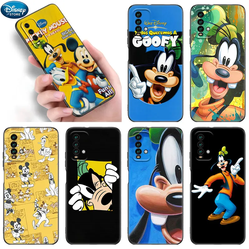 Силиконовый Чехол Disney Goofy Для Телефона Xiaomi Redmi Note 11 11S 11T 11E 10 10T 10S 9S 8T 9 8 Pro 5G Global Черный Мягкий Чехол