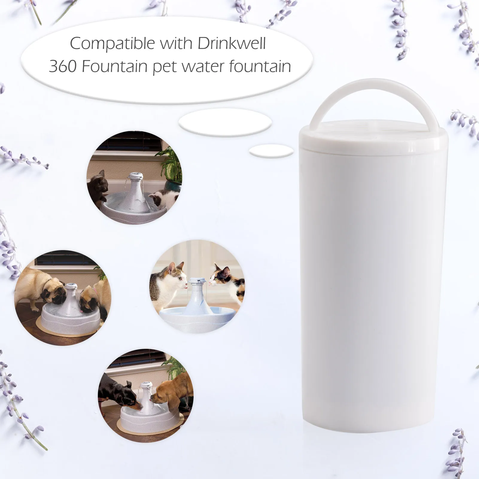 Сменный фильтр для питьевого фонтанчика для домашних животных, Совместимый с фильтрами для фонтанчика для кошек Drinkwell 360 12шт. Изображение 1 