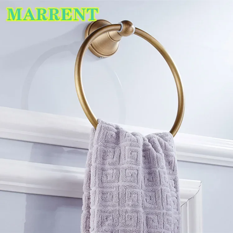 Современные настенные вешалки для полотенец для ванной комнаты Золотые кольца для полотенец Roud Держатель для полотенец для ванной комнаты Аксессуары для ванной комнаты