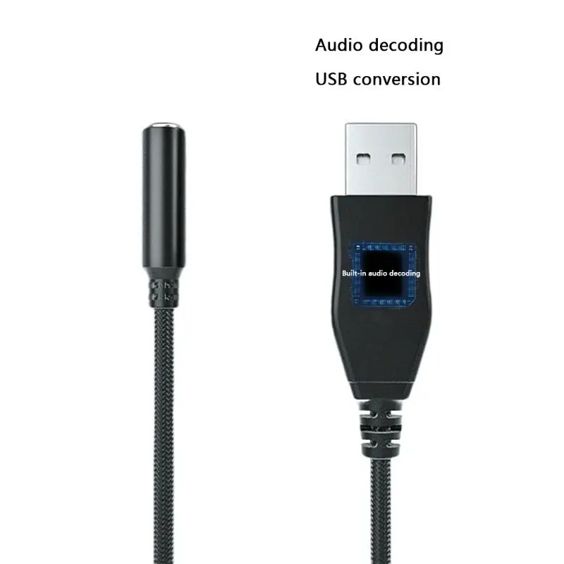 Стерео адаптер USB на 3,5 мм Кабель-конвертер Динамик Смартфон Черный шнур