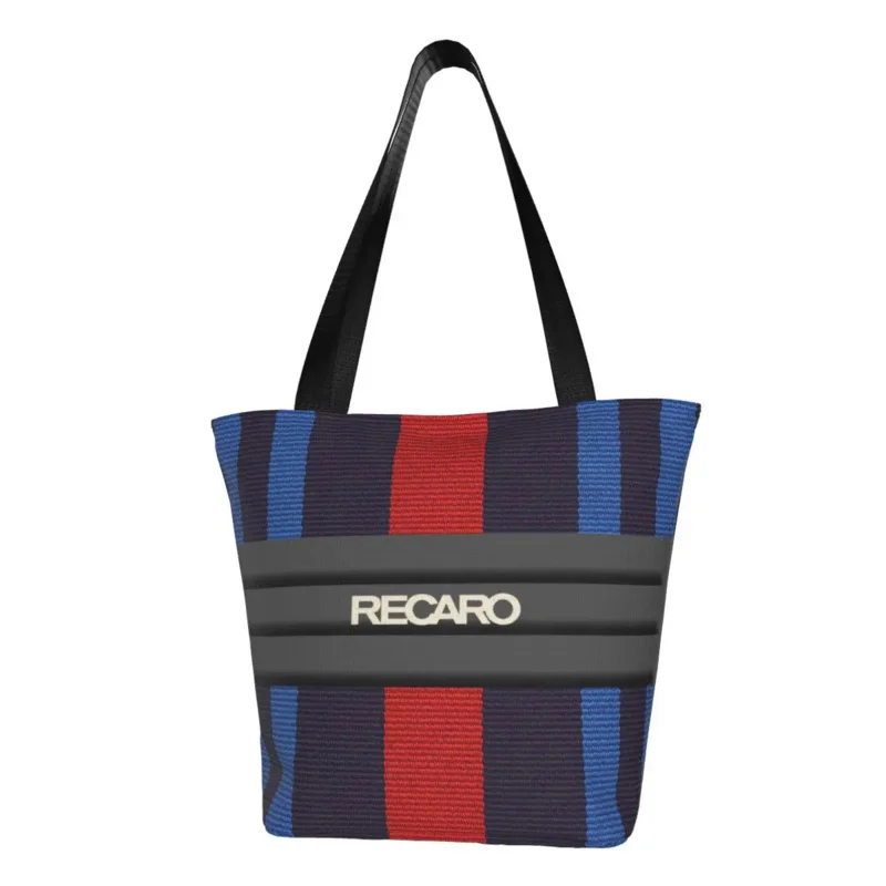 Сумка для покупок для гоночных спортивных автомобилей Recaros с модным принтом, холщовая сумка для покупок, большая вместительная Прочная сумка