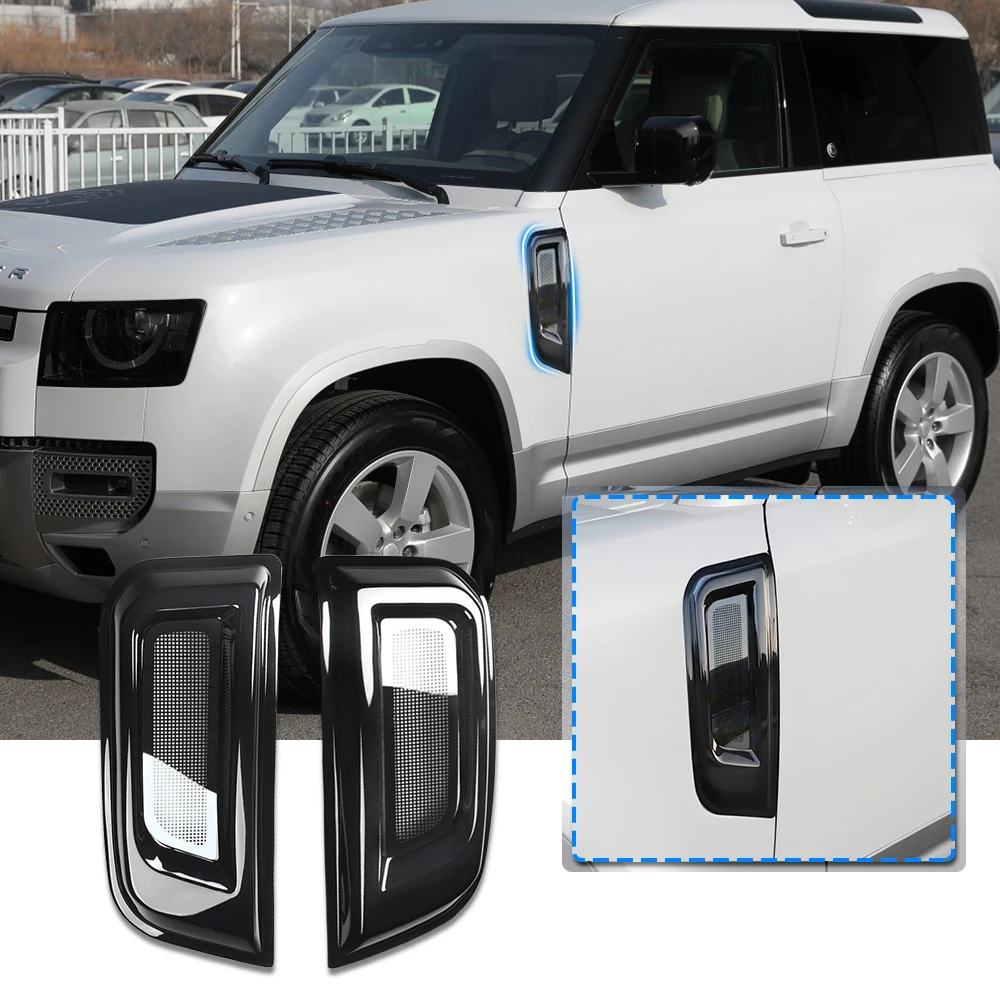 Тюнинг автозапчастей для автомобилей вентиляционные боковые отверстия решетка левого и правого ABS для 2020 года land rover defend боковое вентиляционное отверстие Двери Автомобиля сетчатая решетка