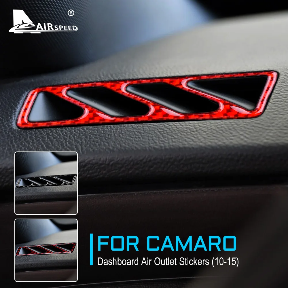 Углеродное волокно для Chevrolet Camaro 2010 2011 2012 2013 2014 2015 Аксессуары Крышка воздуховода на приборной панели автомобиля Наклейка для внутренней отделки