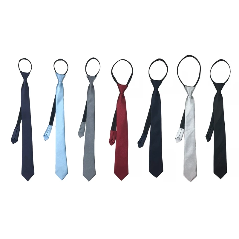 Узкий черный галстук-бабочка на молнии, мужской галстук без длинного узла, Форменный галстук JK
