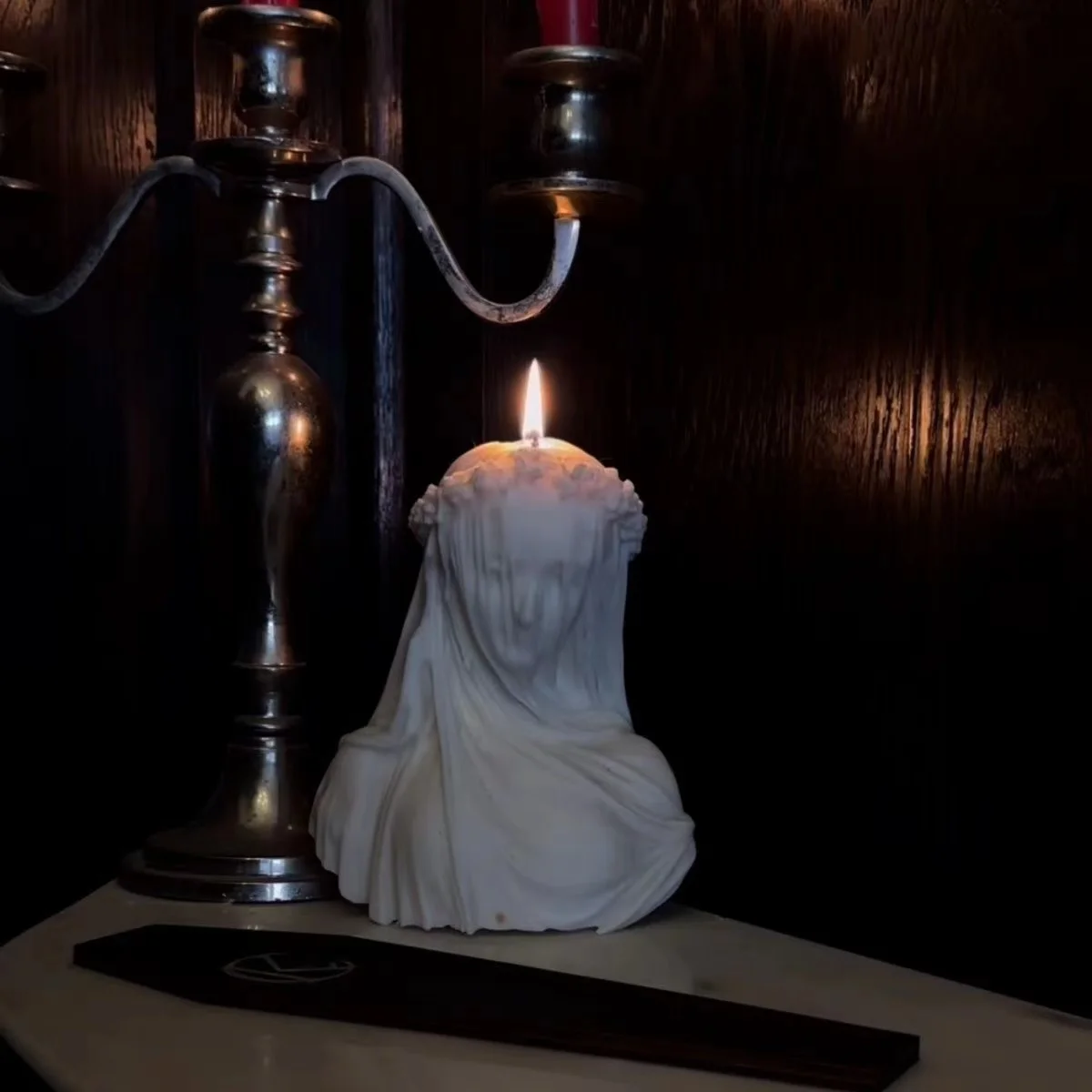 Украшение дома девушка в вуали ароматическая свеча эстетическое украшение комнаты свеча для тела креативный декор на Хэллоуин свечи обетная свеча