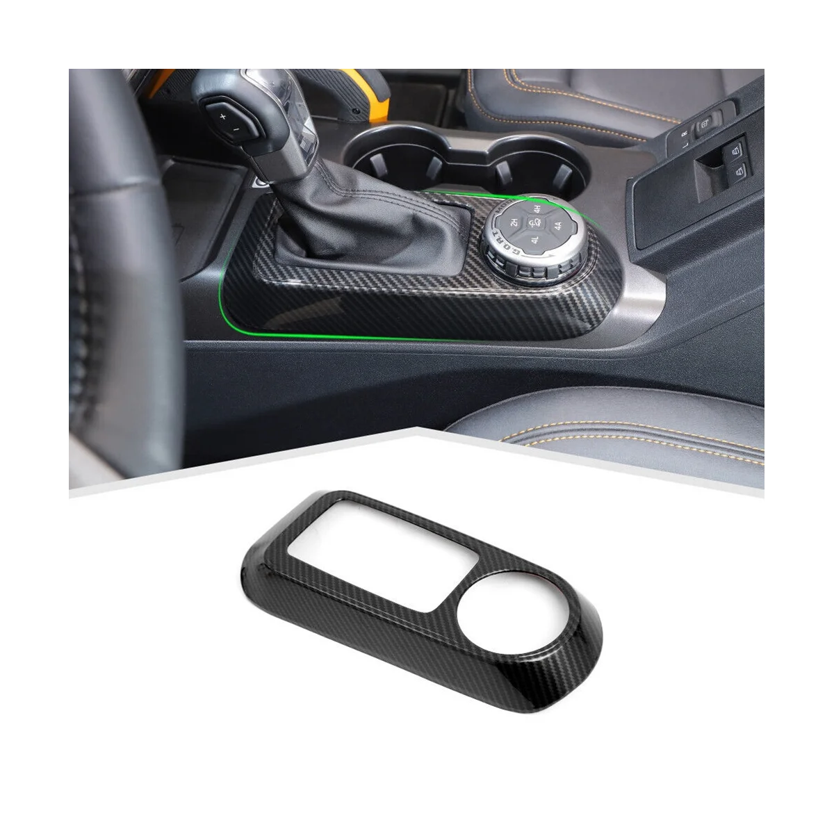Украшения панели переключения передач автомобиля Наклейка для отделки Ford Bronco 2021 2022 2023 Аксессуары, ABS Углеродное волокно Изображение 1 
