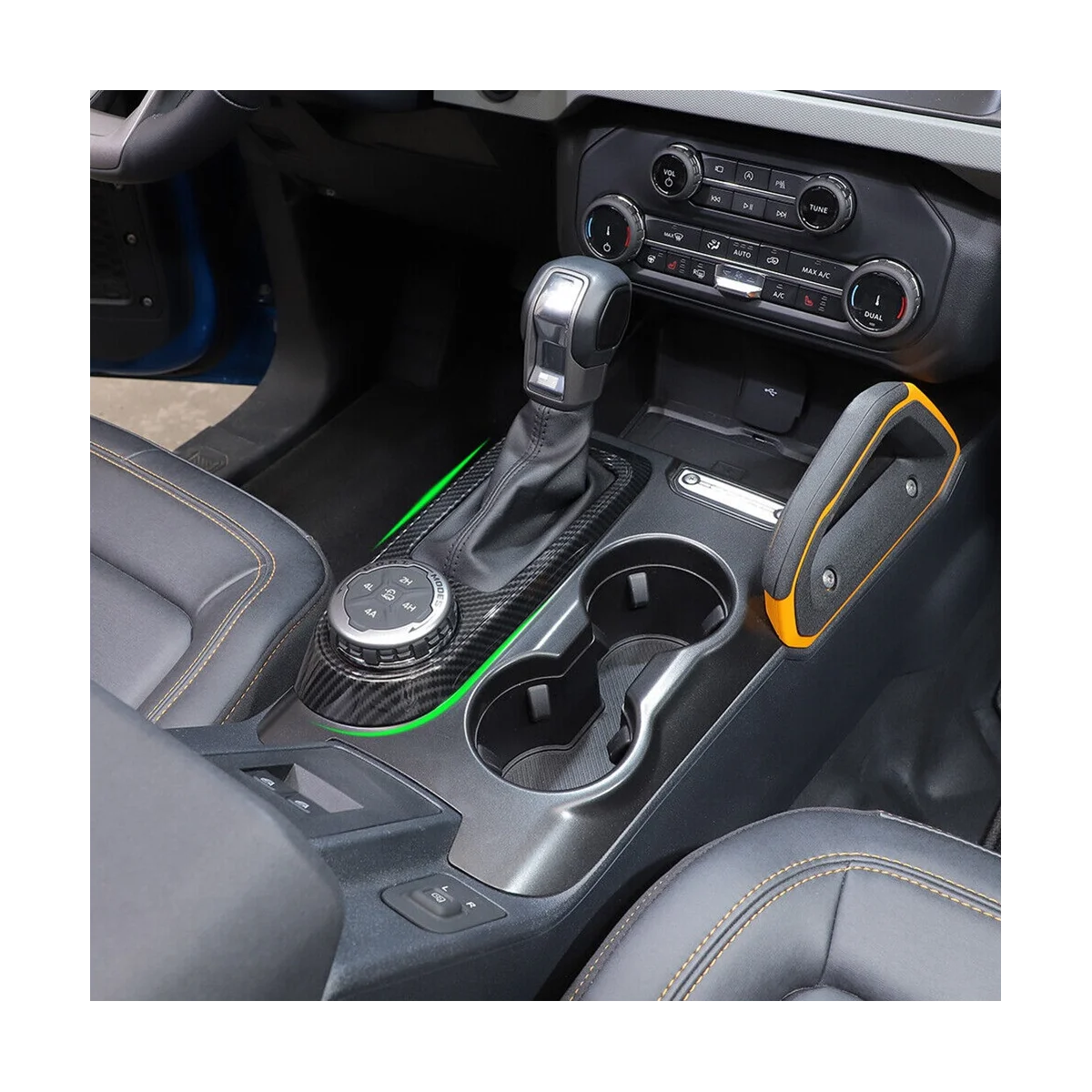 Украшения панели переключения передач автомобиля Наклейка для отделки Ford Bronco 2021 2022 2023 Аксессуары, ABS Углеродное волокно Изображение 3 
