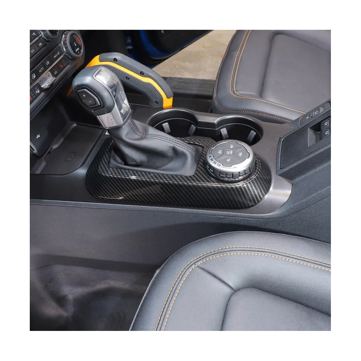 Украшения панели переключения передач автомобиля Наклейка для отделки Ford Bronco 2021 2022 2023 Аксессуары, ABS Углеродное волокно Изображение 4 