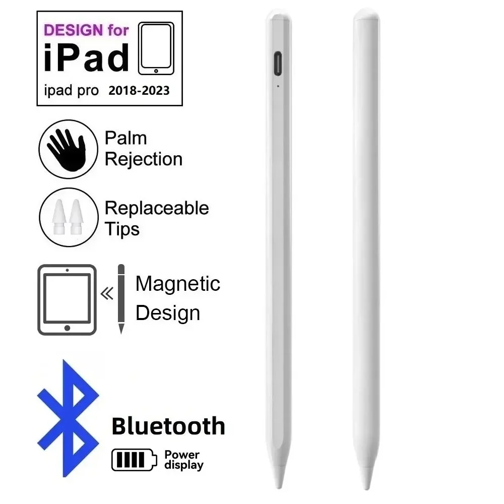 Умный беспроводной Bluetooth-стилус, сенсорный карандаш 2-го поколения с отклонением ладони, совместимый с несколькими iPad для письма и рисования Изображение 0 