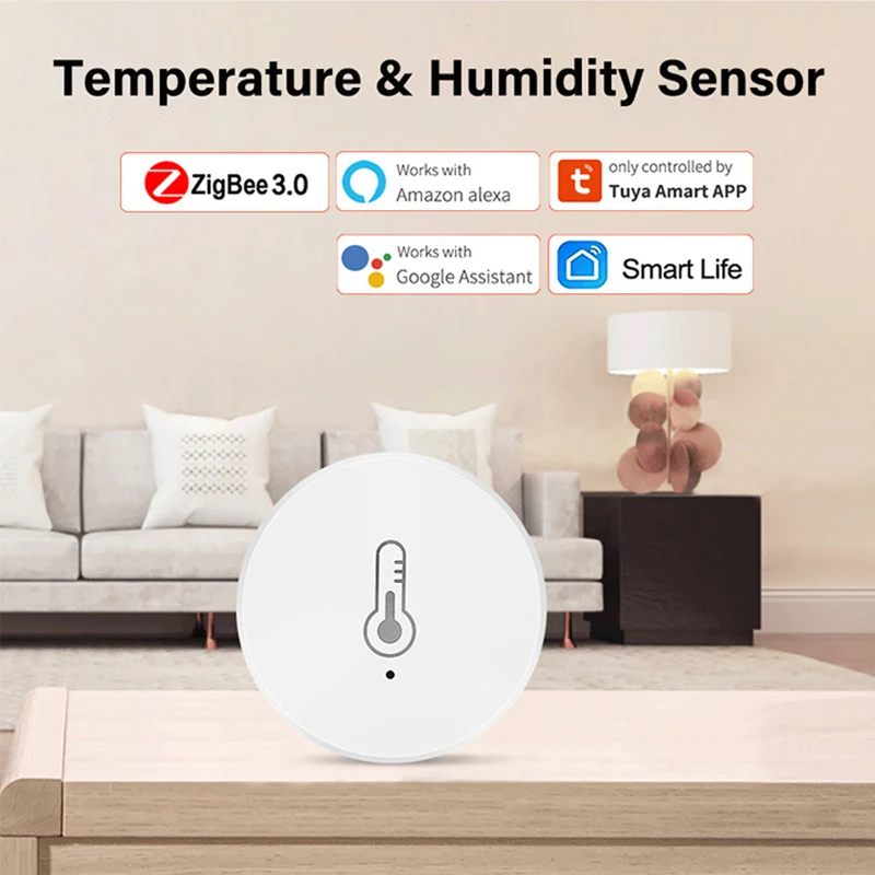 Умный датчик температуры и влажности Zigbee с граффити Беспроводной датчик температуры и влажности для всего дома
