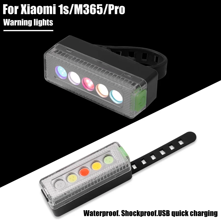 Универсальная водонепроницаемая светодиодная лампа для зарядки через USB, Сигнальная лампа безопасности для Xiaomi M365 Mi3 Max G30 G30D, Аксессуары для переднего фонарика Изображение 2 