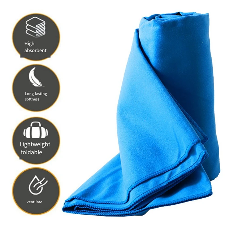 Упаковка сухого полотенца 3 размера, портативная сумка для полотенец из микрофибры, однотонное двустороннее бархатное спортивное полотенце Изображение 1 