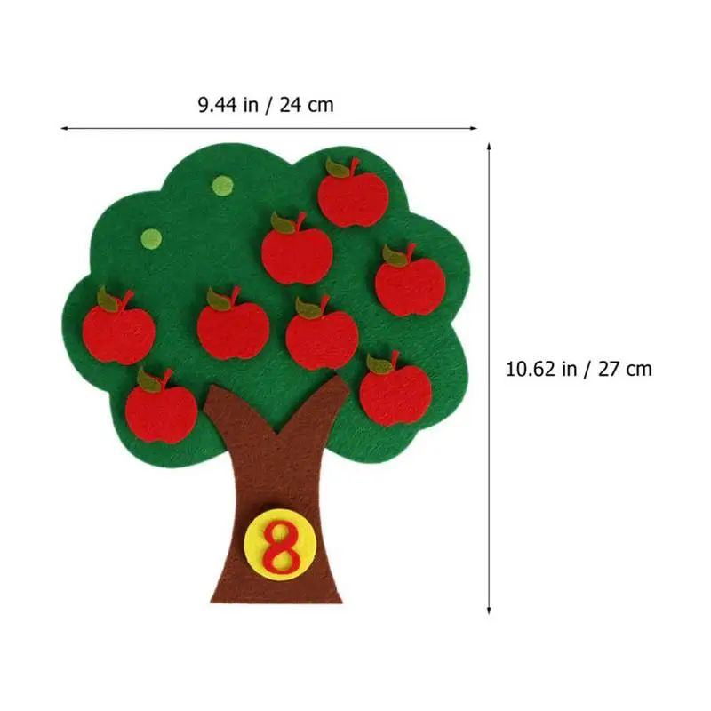 Фетровое Яблоневое дерево Классные Математические игры, игра для счета, детский сад Монтессори, Дошкольные учебные мероприятия, игрушки для подарков на День рождения Для Изображение 5 