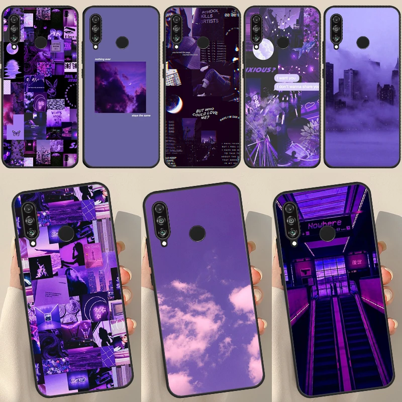 Фиолетовый Эстетичный Чехол Для Huawei Honor 50 P20 P30 P40 P50 Pro Lite P Smart Z 2019 2021 Nova 5T Чехол Для Телефона