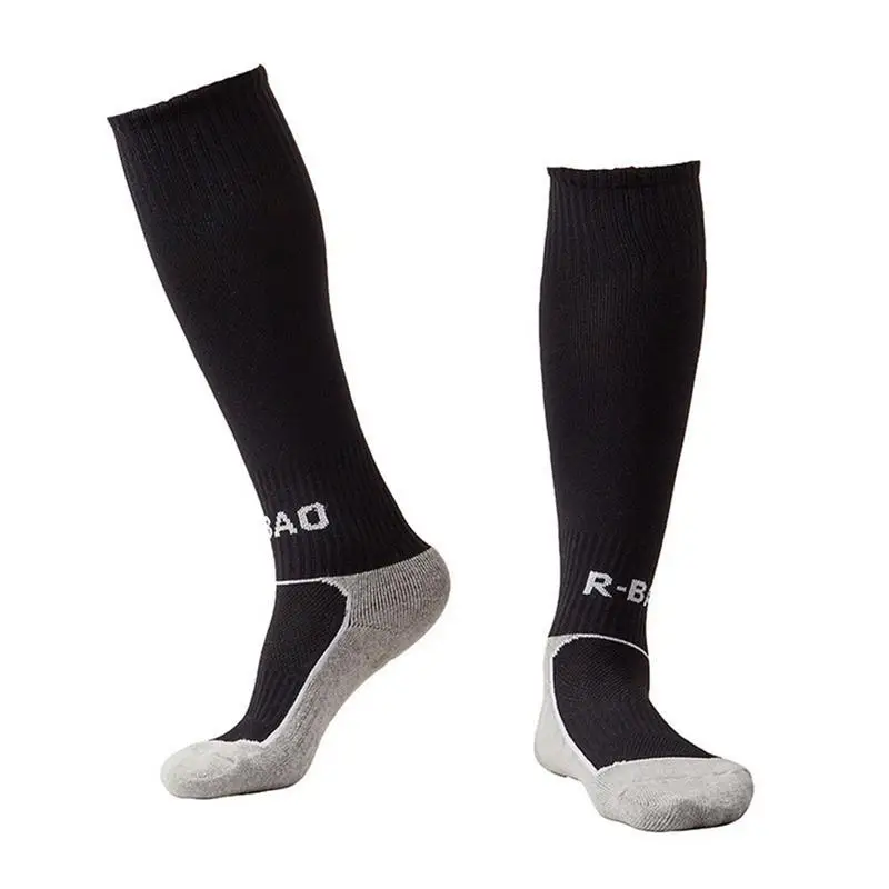 Футбольные носки для мальчиков, Бейсбольные носки для софтбола, футбольные носки с полотенцем, детские футбольные носки, детские однотонные носки выше колена, длинные футбольные Изображение 0 