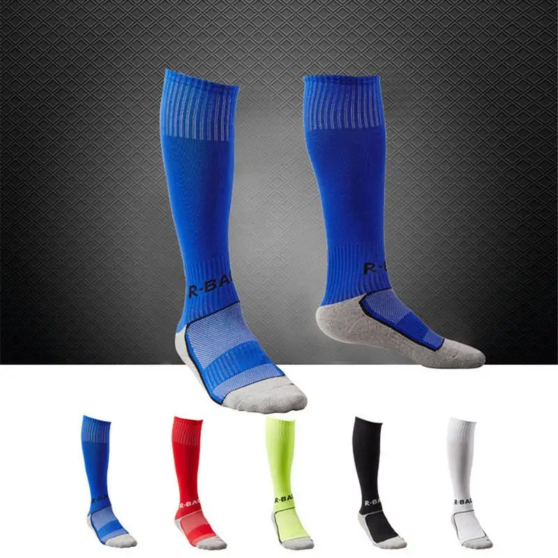 Футбольные носки для мальчиков, Бейсбольные носки для софтбола, футбольные носки с полотенцем, детские футбольные носки, детские однотонные носки выше колена, длинные футбольные Изображение 5 