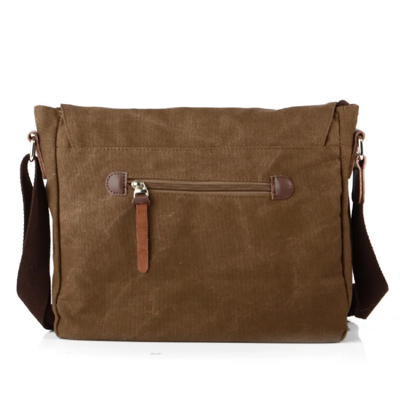 Холщовая сумка в стиле ретро для отдыха, мужская сумка через плечо, мужская сумка через плечо Изображение 2 