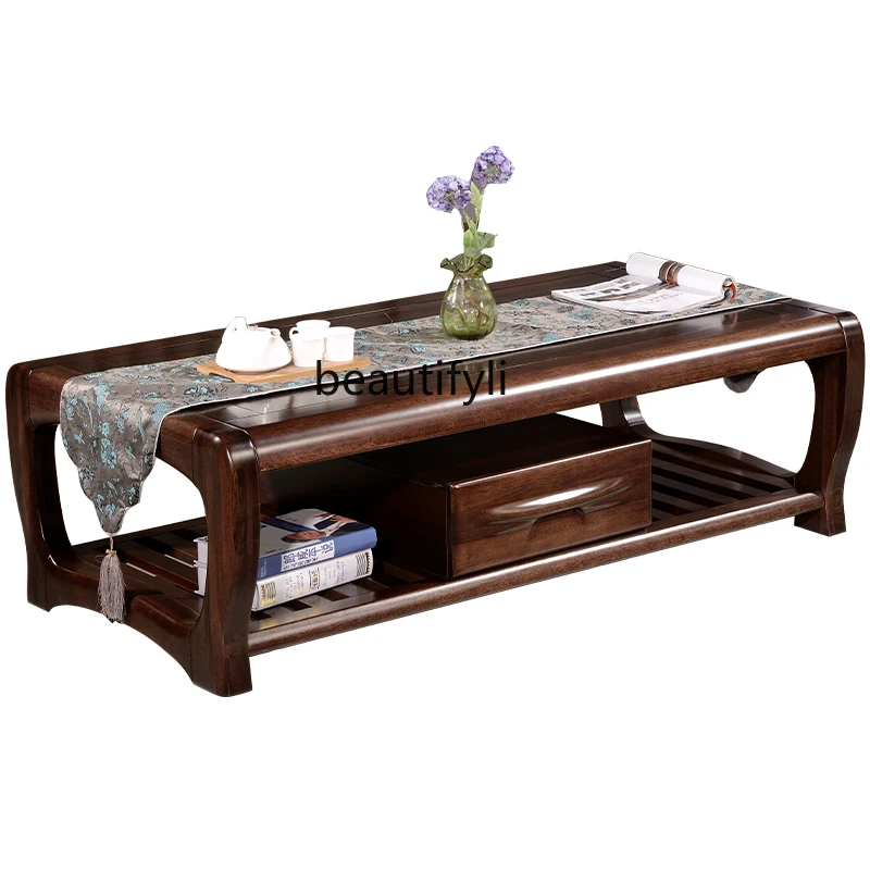 Чайный столик из черного ореха, деревянный шкаф для телевизора, Чайный столик из массива дерева, Китайская Мебель для гостиной