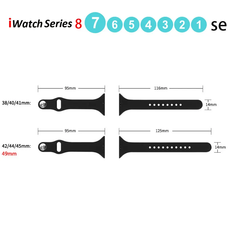Чехол + Тонкий ремешок для Apple Watch band 44 мм 45 мм 40 мм 41 мм 38-42 мм Силиконовый ремешок для часов спортивный браслет iWatch serie 9 8 7 4 5 6 3 se Изображение 5 