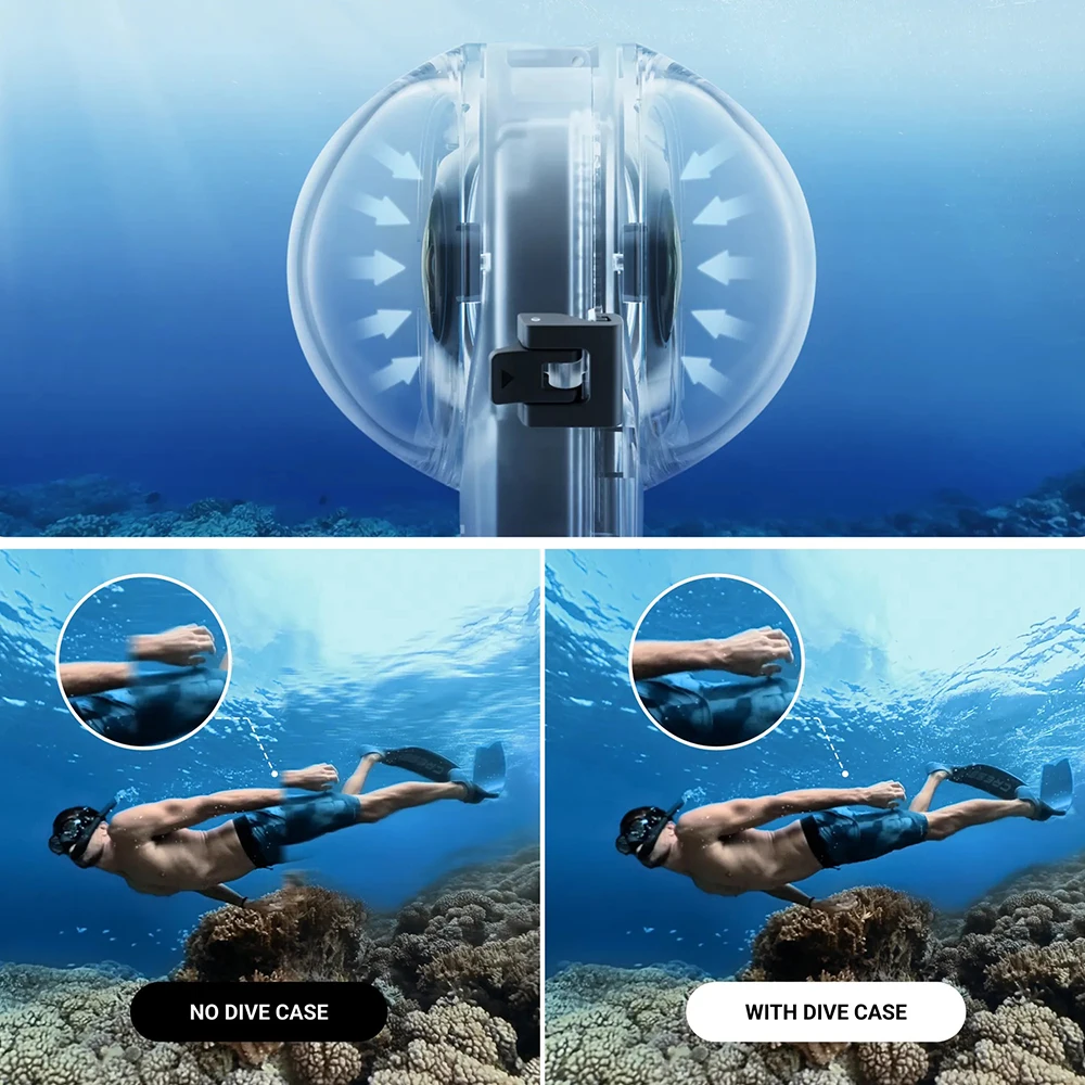 Чехол для дайвинга Insta360 X3 Водонепроницаемая крышка корпуса Подводный протектор Полностью невидимая оболочка для дайвинга Аксессуары для камеры Изображение 4 