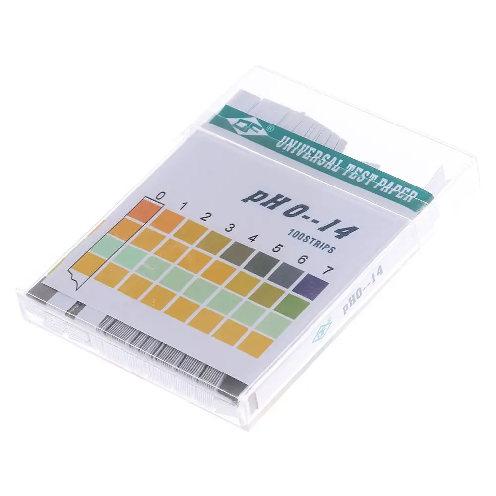 Широкое применение, компактный размер, полный ассортимент, легко подбираемая бумага для тестирования pH, тест-полоски pH 0-14, высокая точность 0,5, точность 100ct Изображение 5 