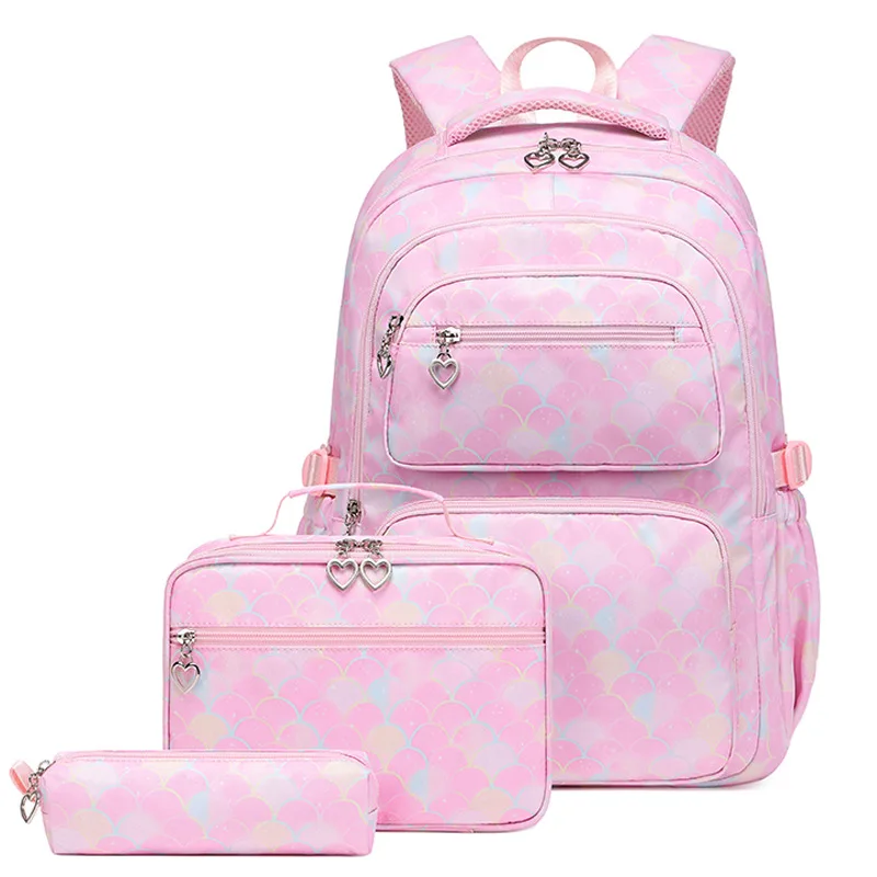 Школьные сумки для девочек, подростковый студенческий рюкзак с пеналом, школьный рюкзак с ланч-боксом для школьников.