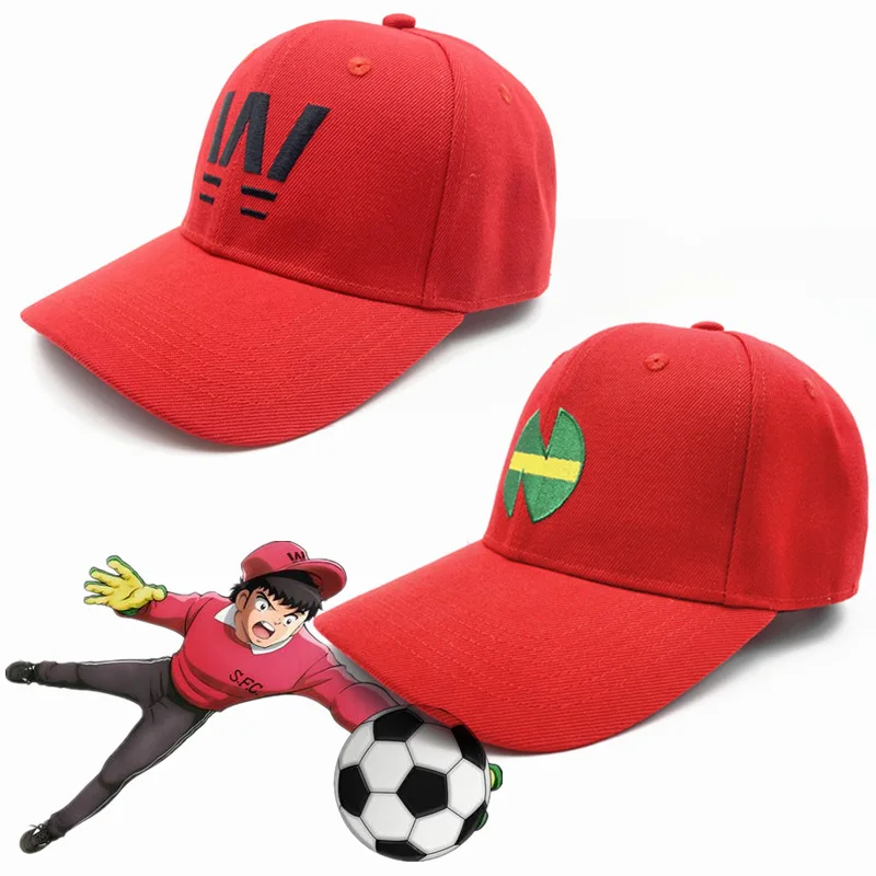 Шляпа с логотипом команды Captain Tsubasa Nankatsu, Косплей Вакабаяси Гензо, Красная Бейсболка с Принтом WGenzo, Аксессуары для солнцезащитных Козырьков