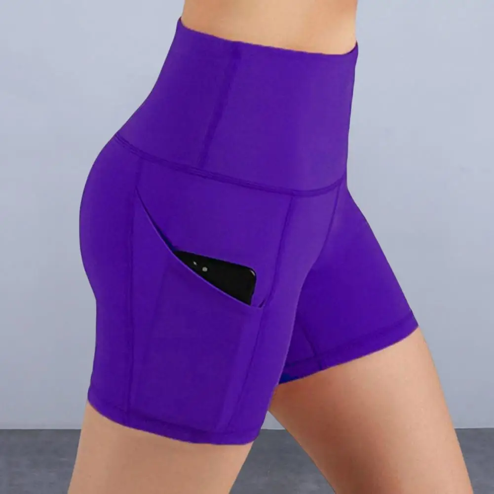 Шорты для йоги, Противоударные женские спортивные шорты, облегающие спортивные штаны для фитнеса, дышащие Женские спортивные штаны для бега Изображение 5 